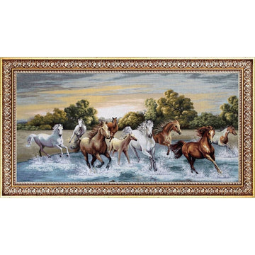 Goblen Kızıl Atlar Tablo 82x142cm