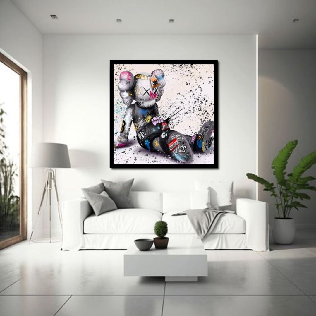 UV Soyut Kaws Tablo 85x85cm